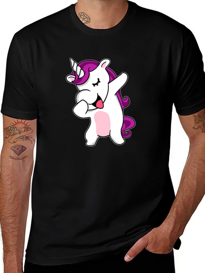 Camiseta Negra con Unicornio Dabbing
