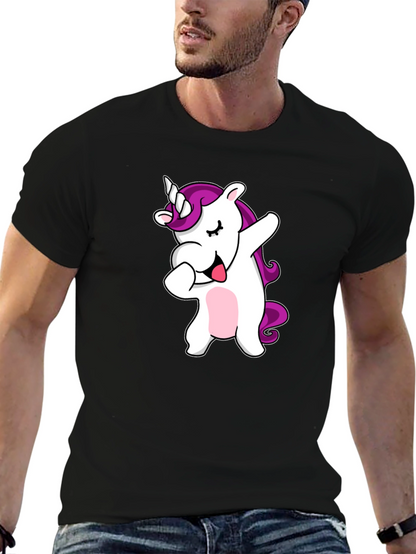 Camiseta Negra con Unicornio Dabbing
