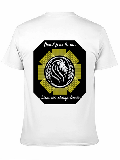Camiseta Negra con Diseño de León Valiente