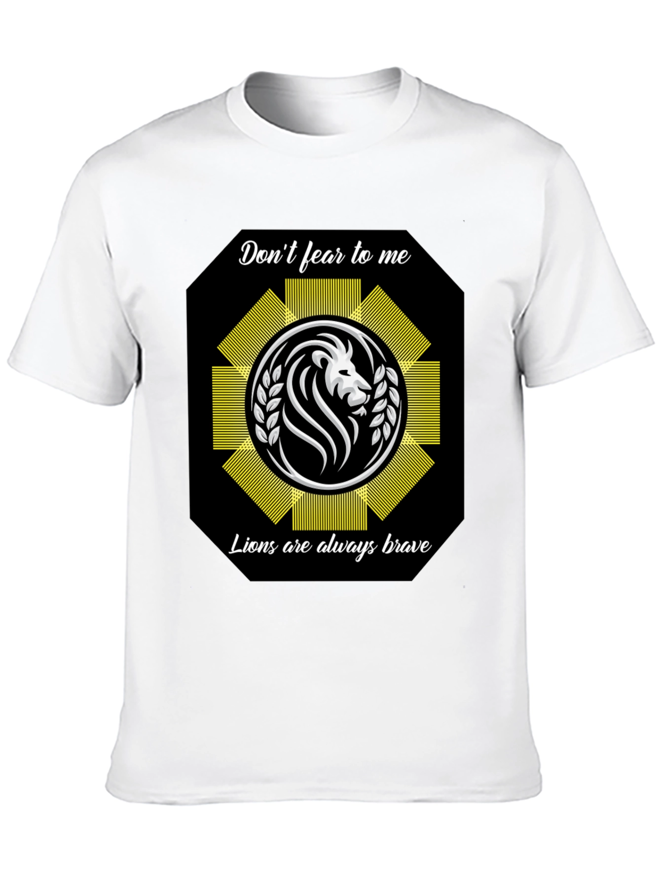 Camiseta Negra con Diseño de León Valiente