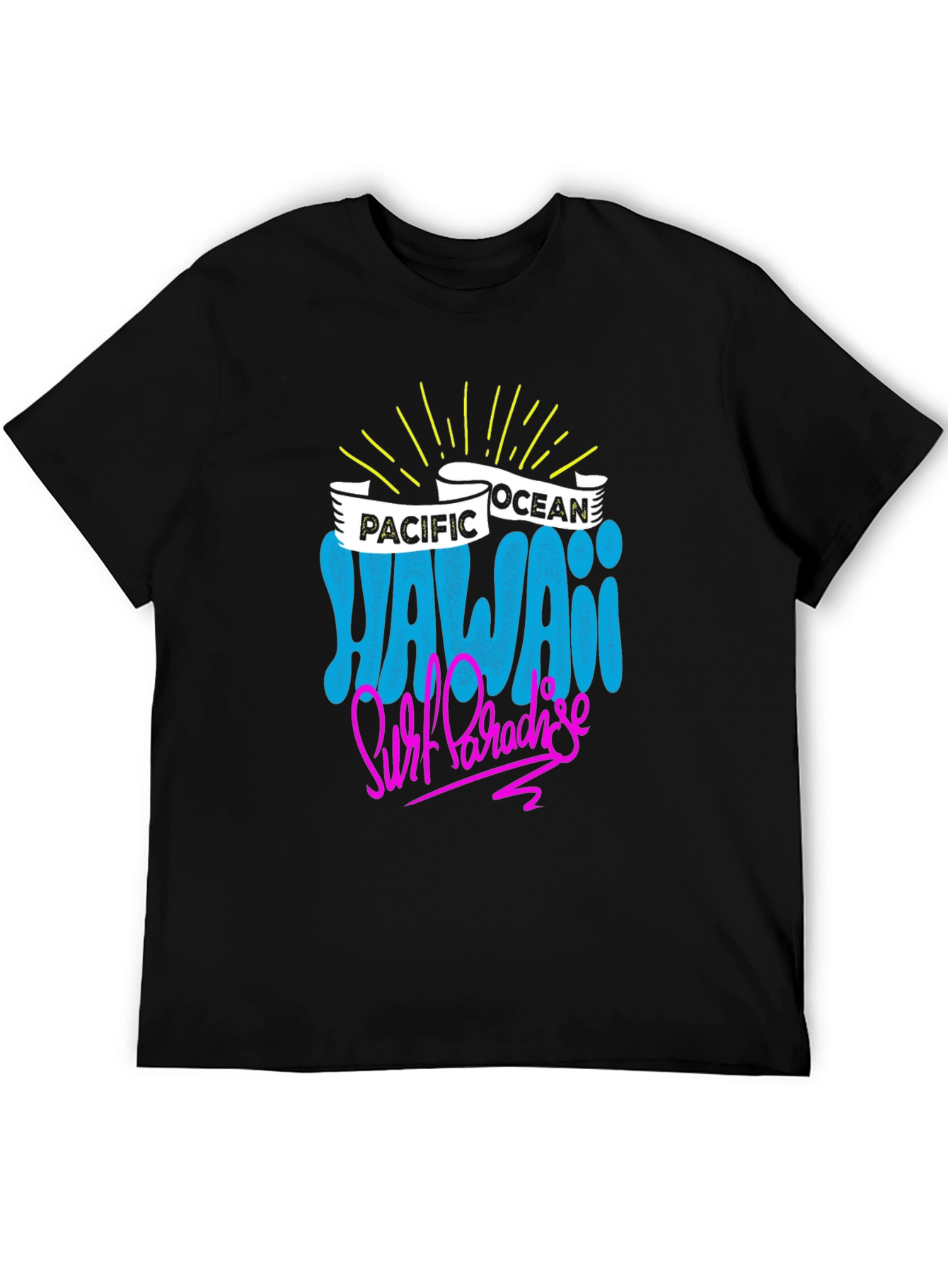 Camiseta Negra Hawaii Surf Paradise
