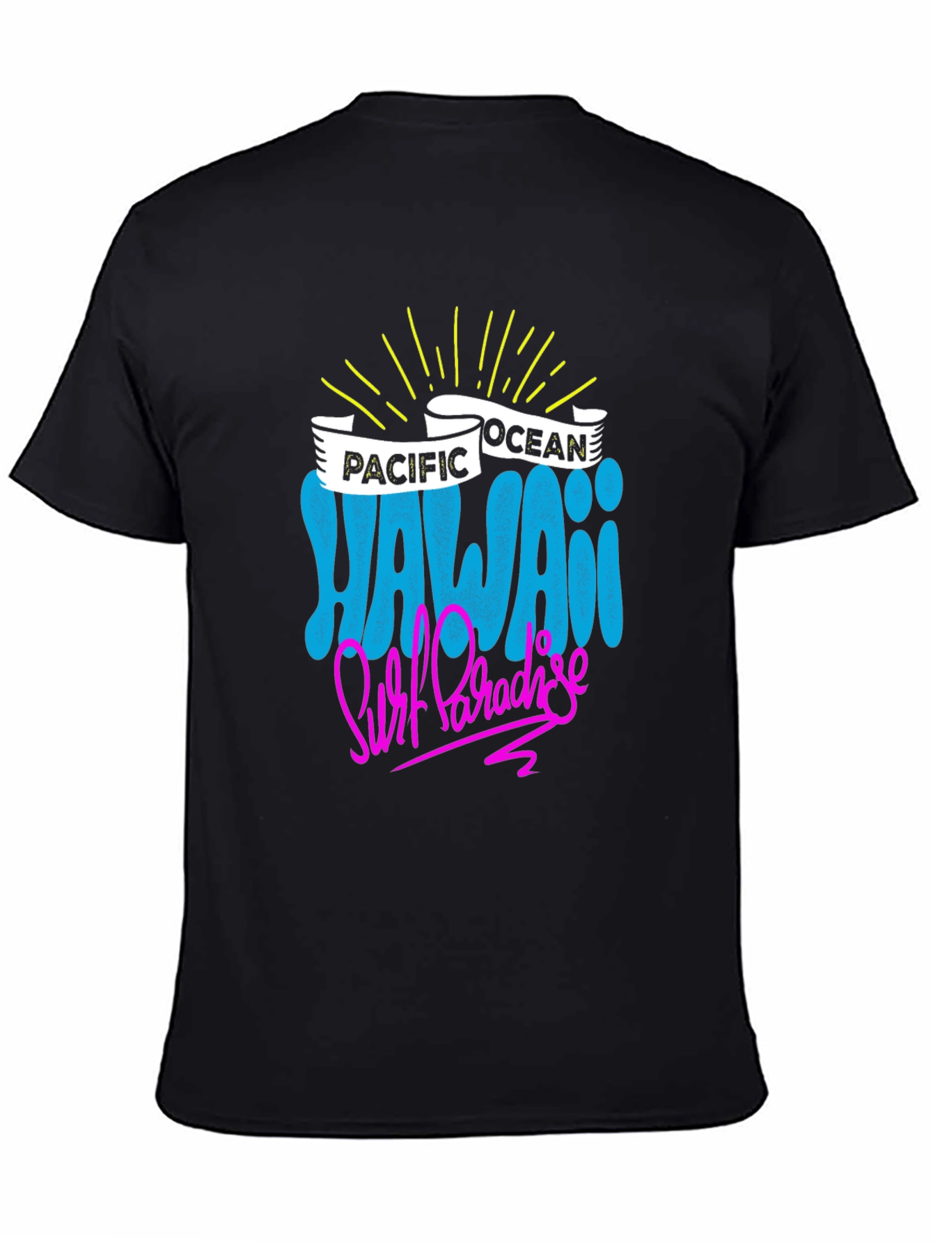Camiseta Negra Hawaii Surf Paradise
