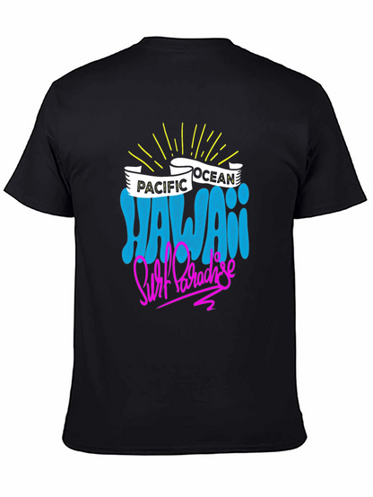 Camiseta Negra Hawaii Surf Paradise
