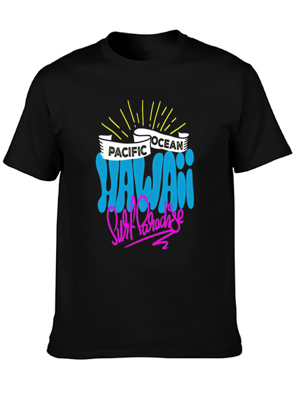 Camiseta Negra Hawaii Surf Paradise