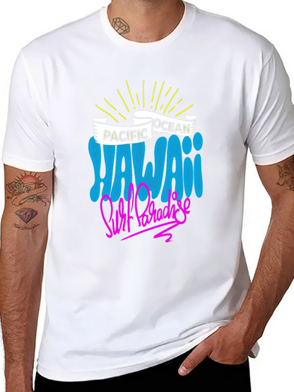 Camiseta Negra Hawaii Surf Paradise