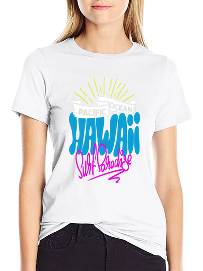 Camiseta Negra Hawaii Surf Paradise