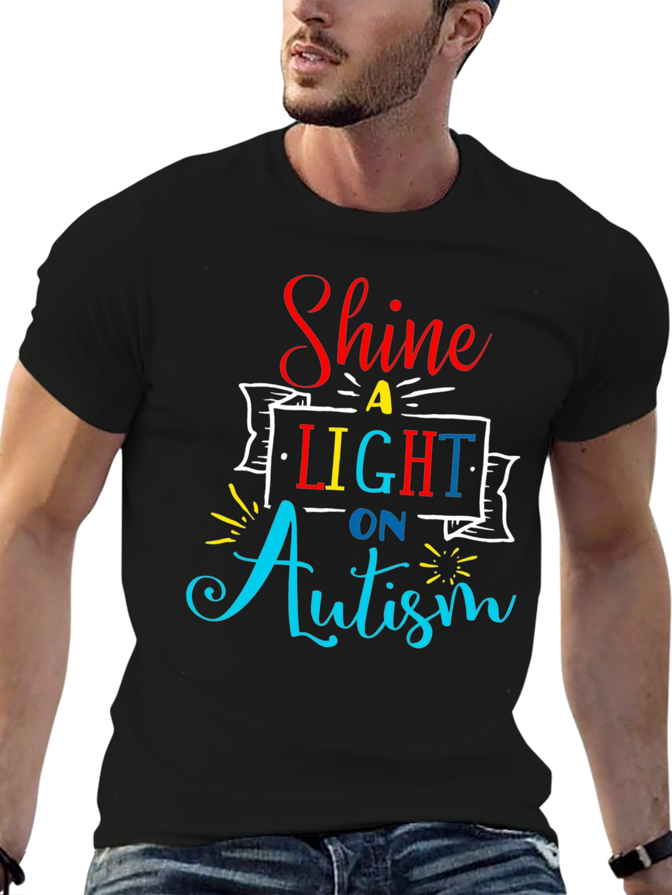 Camiseta Negra Shine a Light on Autism