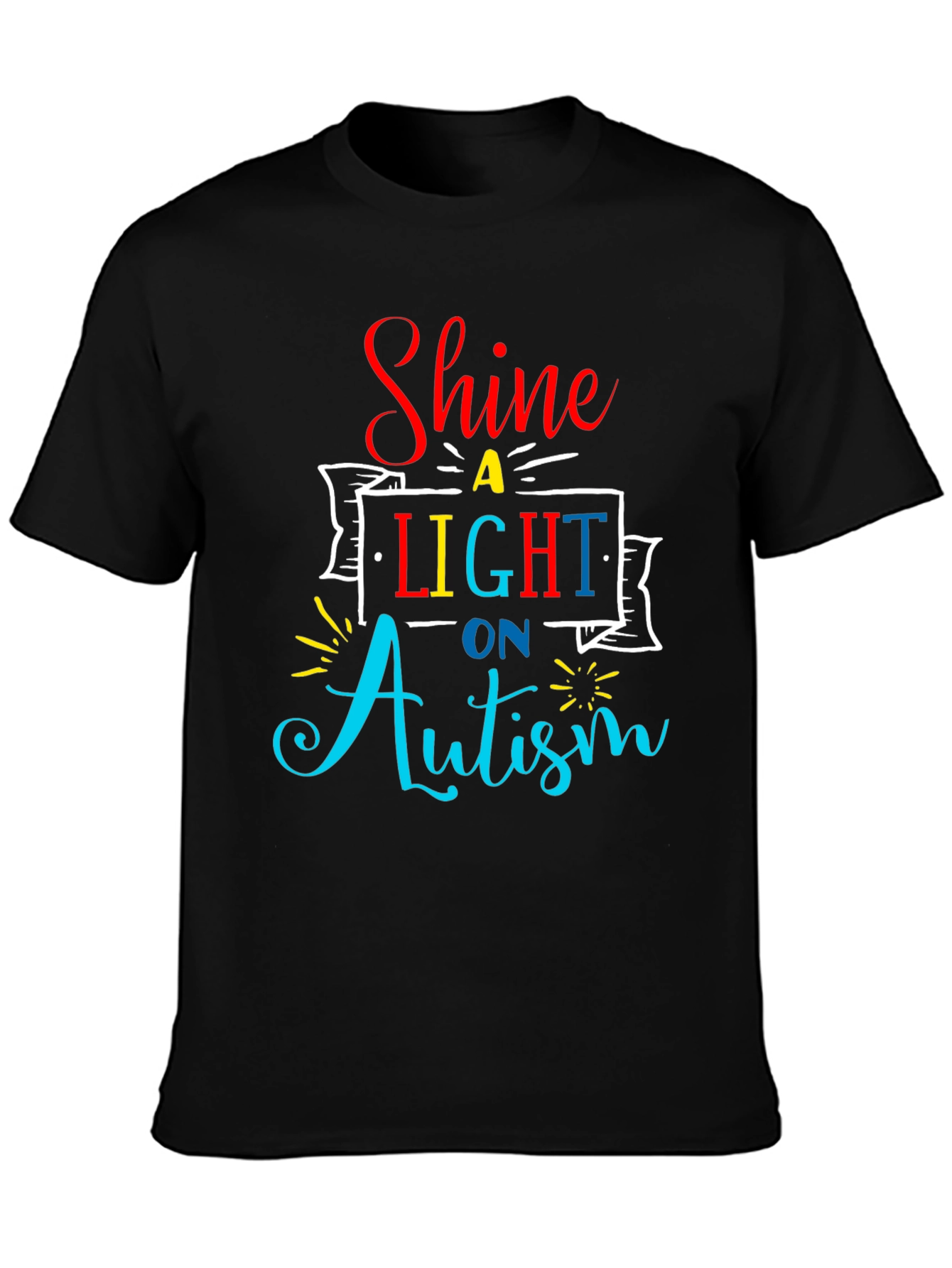Camiseta Negra Shine a Light on Autism