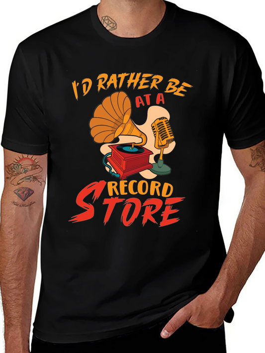 Camiseta Negra: Prefiero Estar en una Tienda de Discos