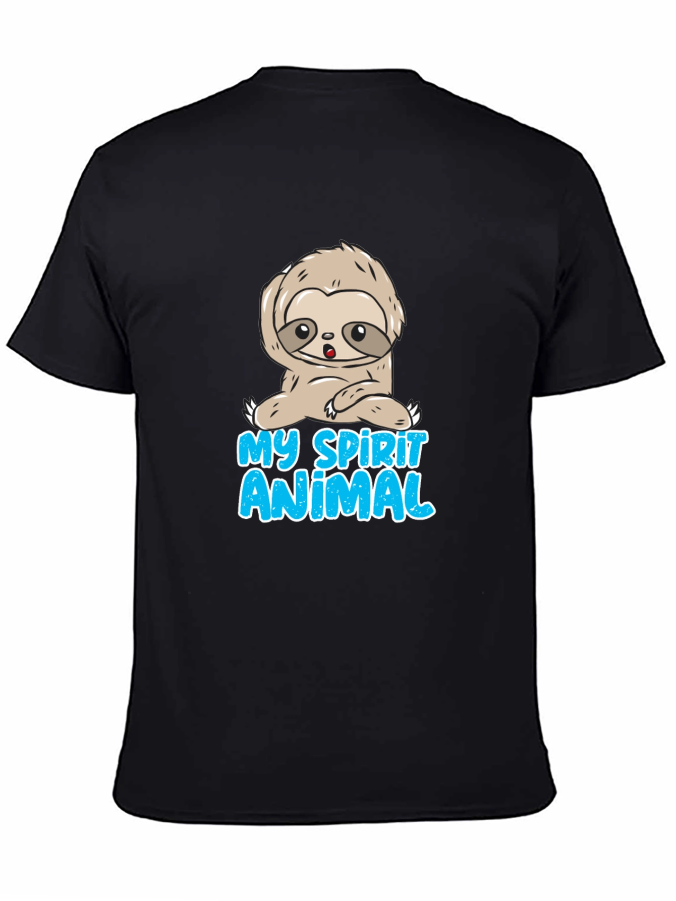 Camiseta Negra Mi Animal Espiritual Perezoso