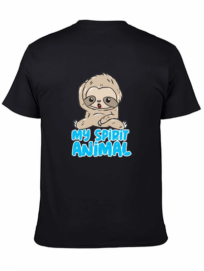 Camiseta Negra Mi Animal Espiritual Perezoso