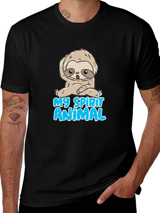 Camiseta Negra Mi Animal Espiritual Perezoso