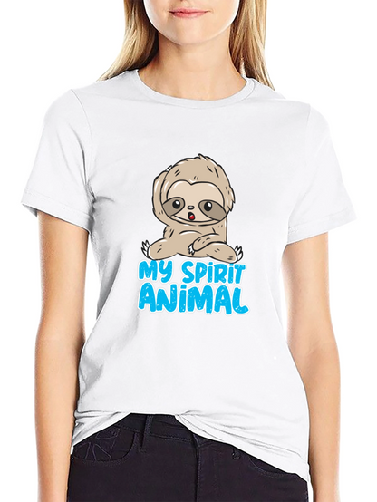 Camiseta Negra Mi Animal Espiritual Perezoso