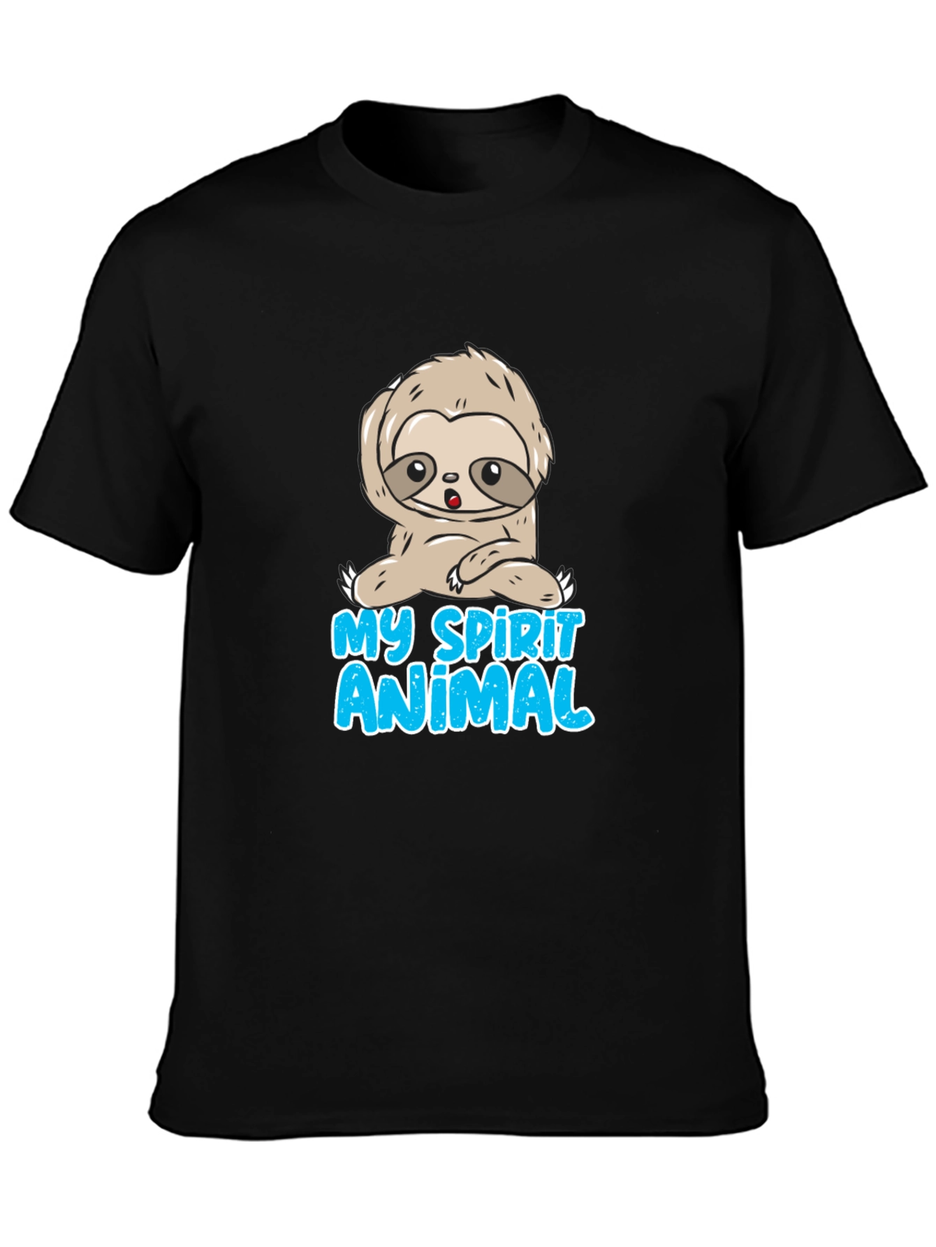 Camiseta Negra Mi Animal Espiritual Perezoso