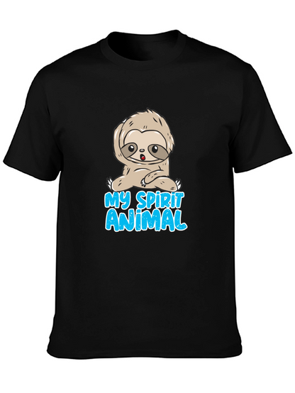 Camiseta Negra Mi Animal Espiritual Perezoso