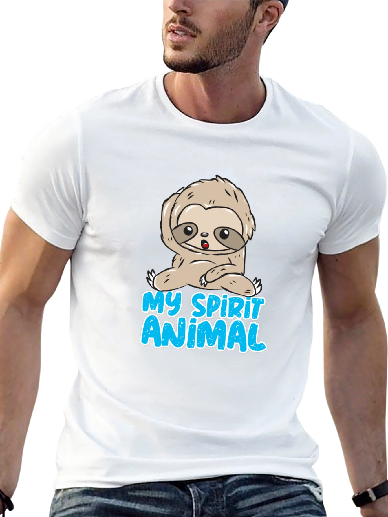 Camiseta Negra Mi Animal Espiritual Perezoso