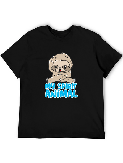 Camiseta Negra Mi Animal Espiritual Perezoso