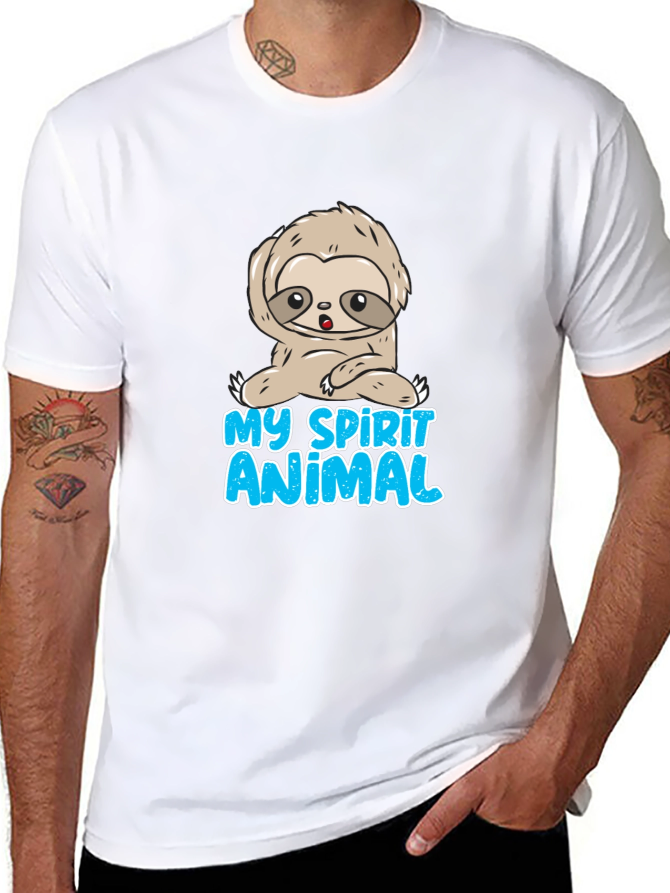 Camiseta Negra Mi Animal Espiritual Perezoso