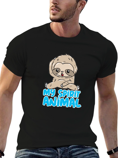 Camiseta Negra Mi Animal Espiritual Perezoso