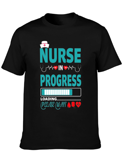 Camiseta Negra: Enfermera en Progreso - Diseño Médico