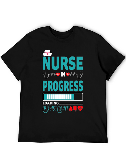 Camiseta Negra: Enfermera en Progreso - Diseño Médico