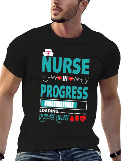 Camiseta Negra: Enfermera en Progreso - Diseño Médico
