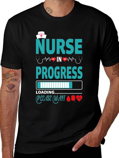 Camiseta Negra: Enfermera en Progreso - Diseño Médico