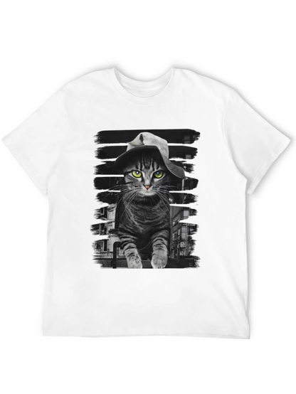 Camiseta Negra con Gato Detective