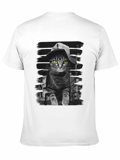 Camiseta Negra con Gato Detective