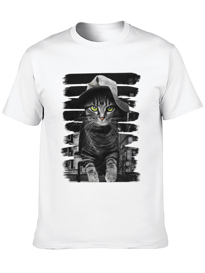 Camiseta Negra con Gato Detective
