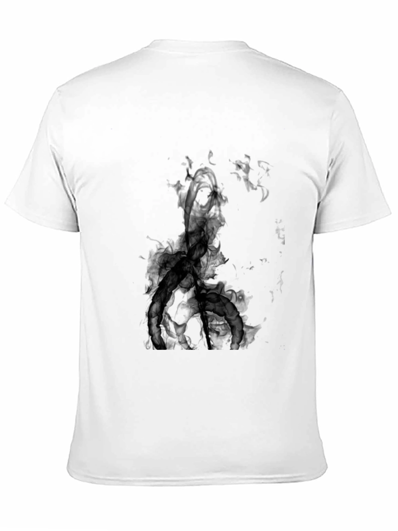 Camiseta Negra con Diseño Abstracto en Blanco y Negro