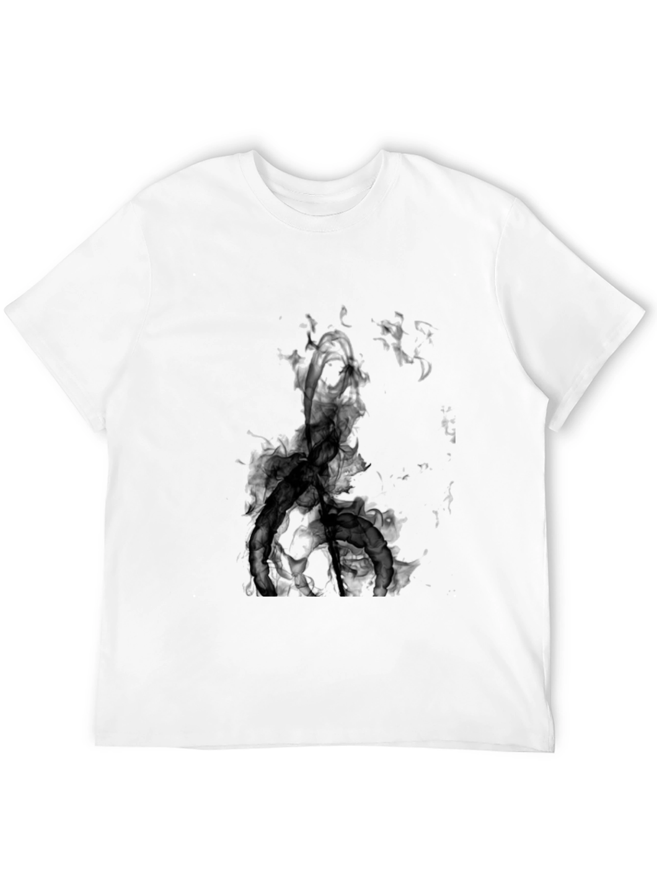 Camiseta Negra con Diseño Abstracto en Blanco y Negro