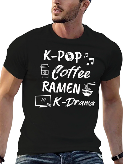 Camiseta Negra K-Pop Café Ramen K-Drama