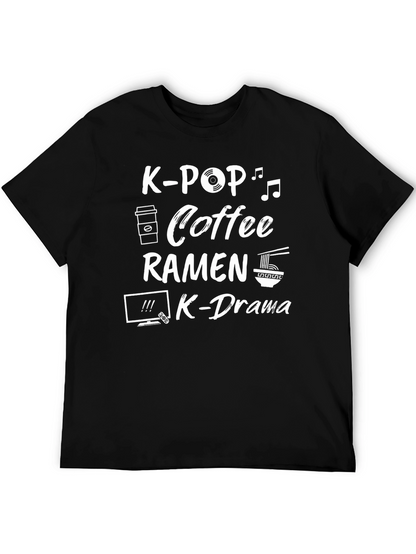 Camiseta Negra K-Pop Café Ramen K-Drama