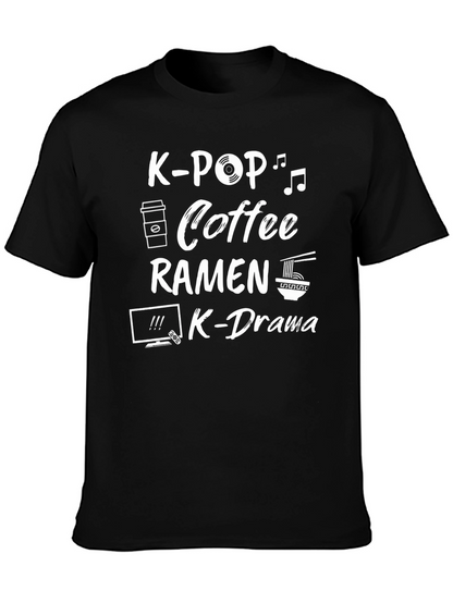 Camiseta Negra K-Pop Café Ramen K-Drama