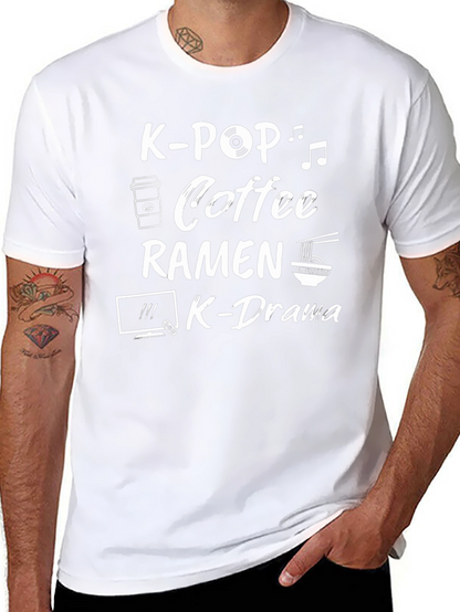Camiseta Negra K-Pop Café Ramen K-Drama
