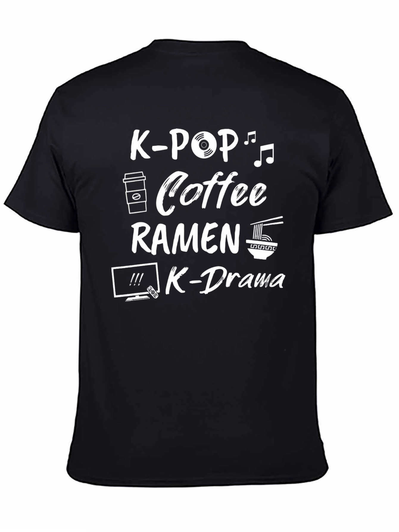 Camiseta Negra K-Pop Café Ramen K-Drama