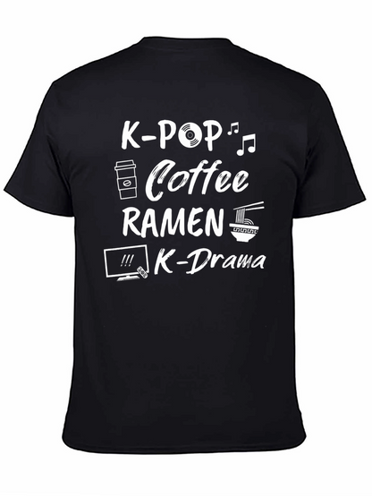 Camiseta Negra K-Pop Café Ramen K-Drama