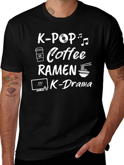 Camiseta Negra K-Pop Café Ramen K-Drama