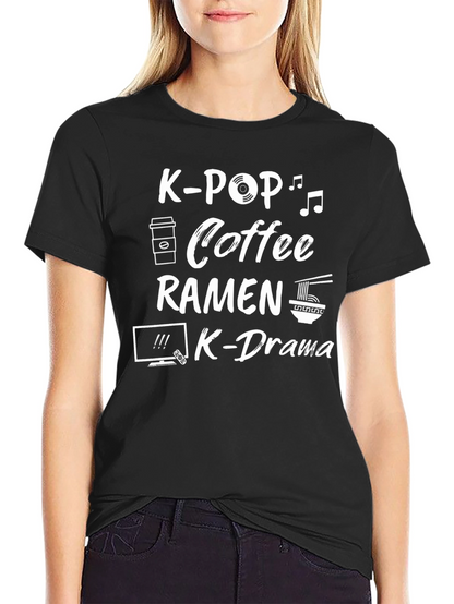 Camiseta Negra K-Pop Café Ramen K-Drama