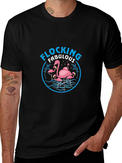 Camiseta Negra Flamencos Flocking Fabulous