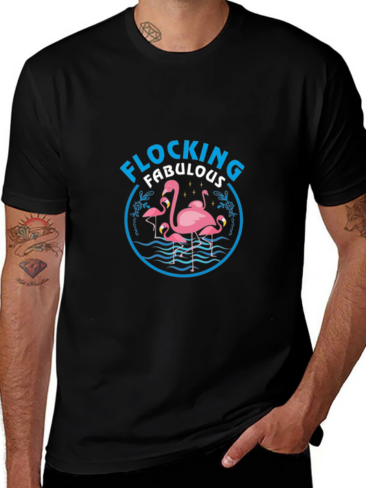 Camiseta Negra Flamencos Flocking Fabulous