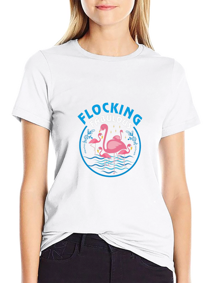 Camiseta Negra Flamencos Flocking Fabulous