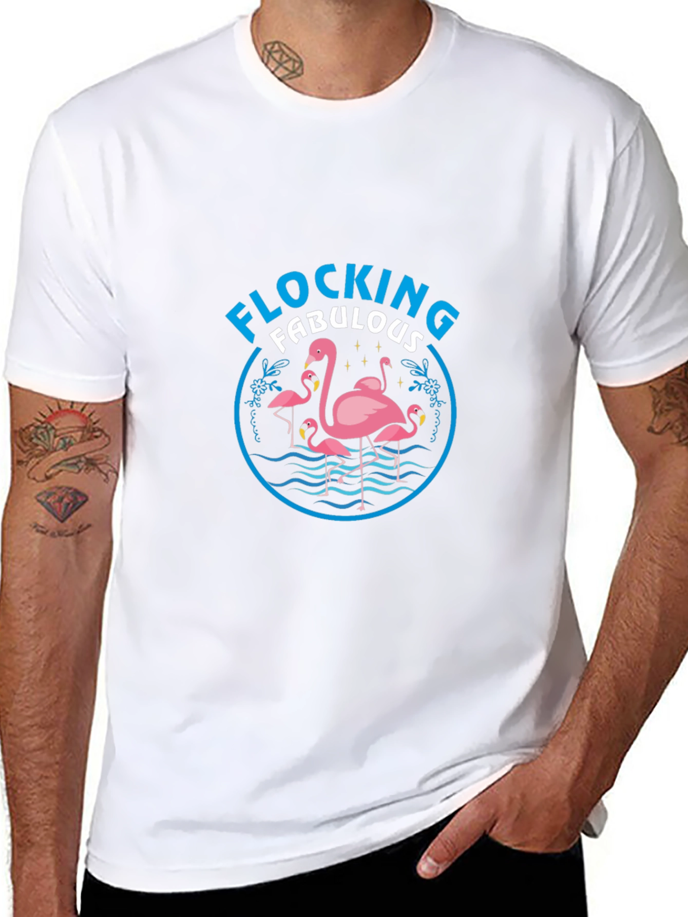 Camiseta Negra Flamencos Flocking Fabulous