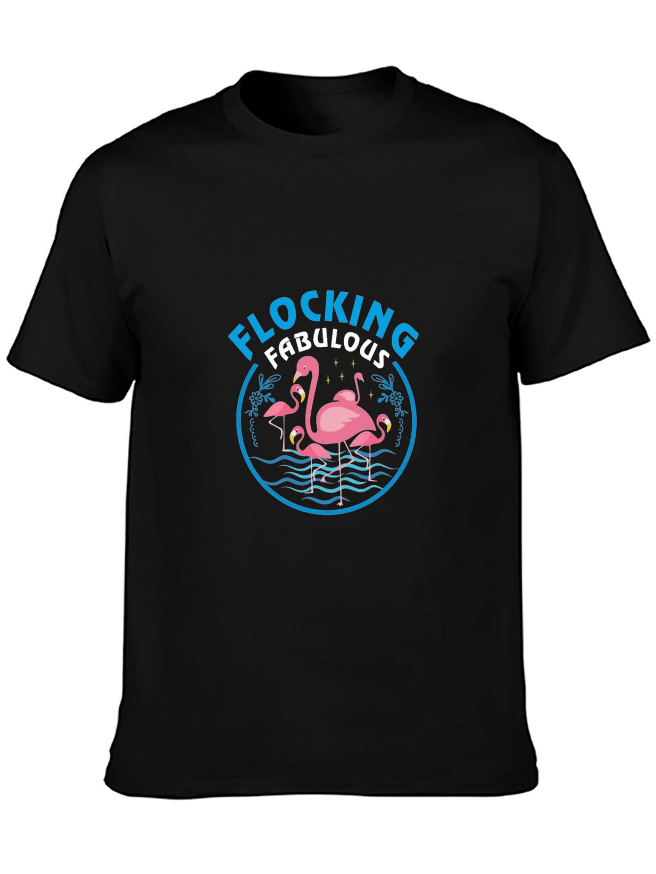 Camiseta Negra Flamencos Flocking Fabulous
