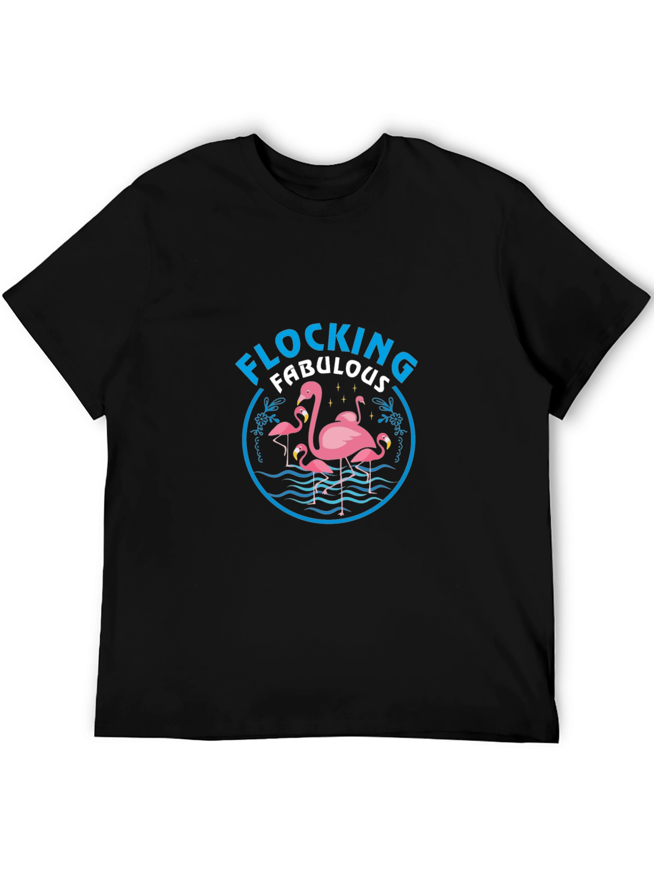 Camiseta Negra Flamencos Flocking Fabulous