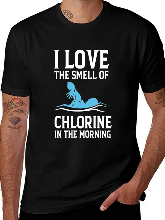 Camiseta Negra: Amo el Olor a Cloro por la Mañana
