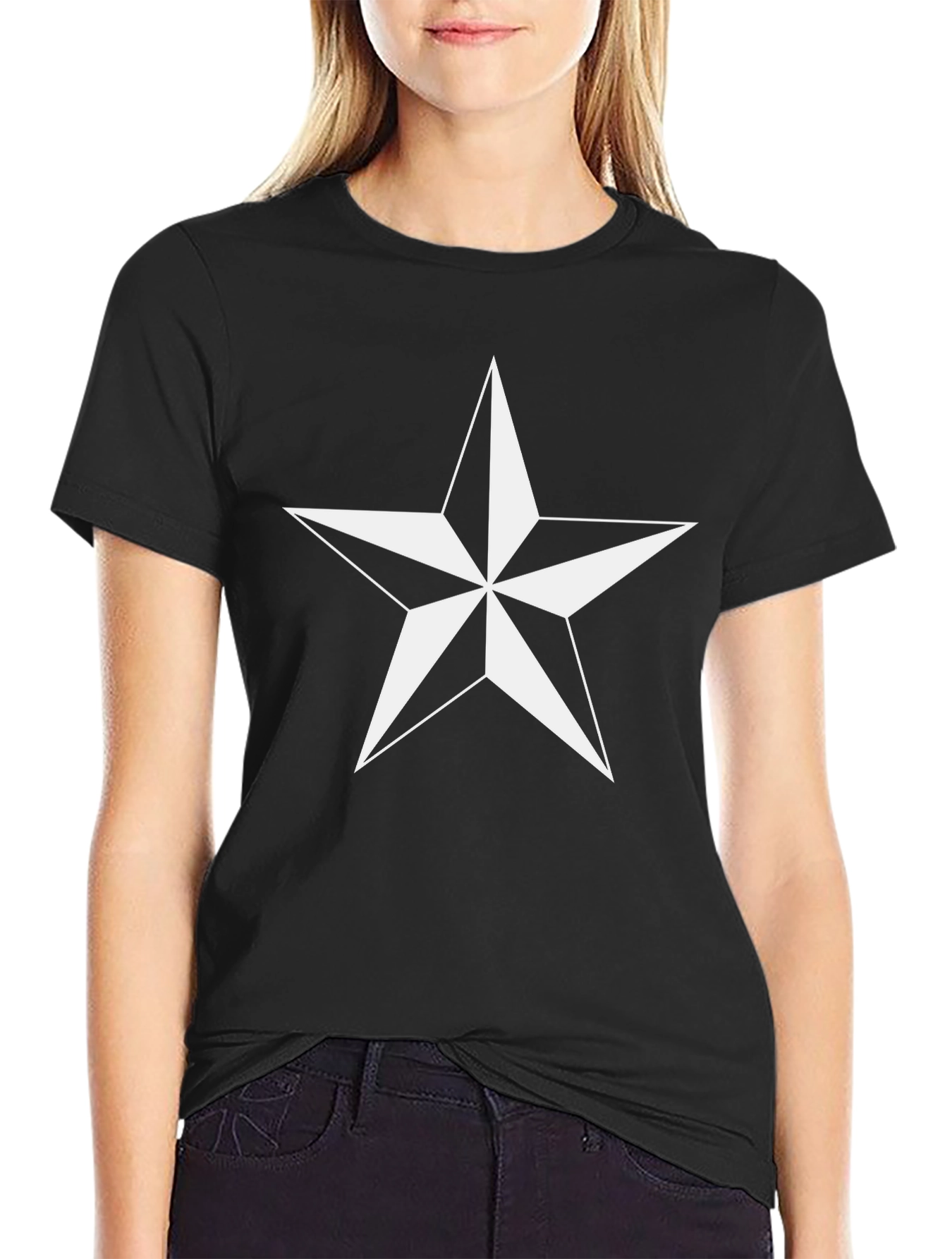 Camiseta Negra Estrella Náutica Hombre