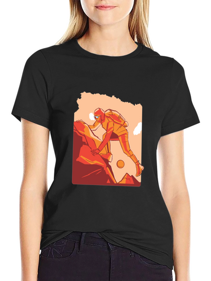 Camiseta Negra con Diseño de Escalador de Montaña