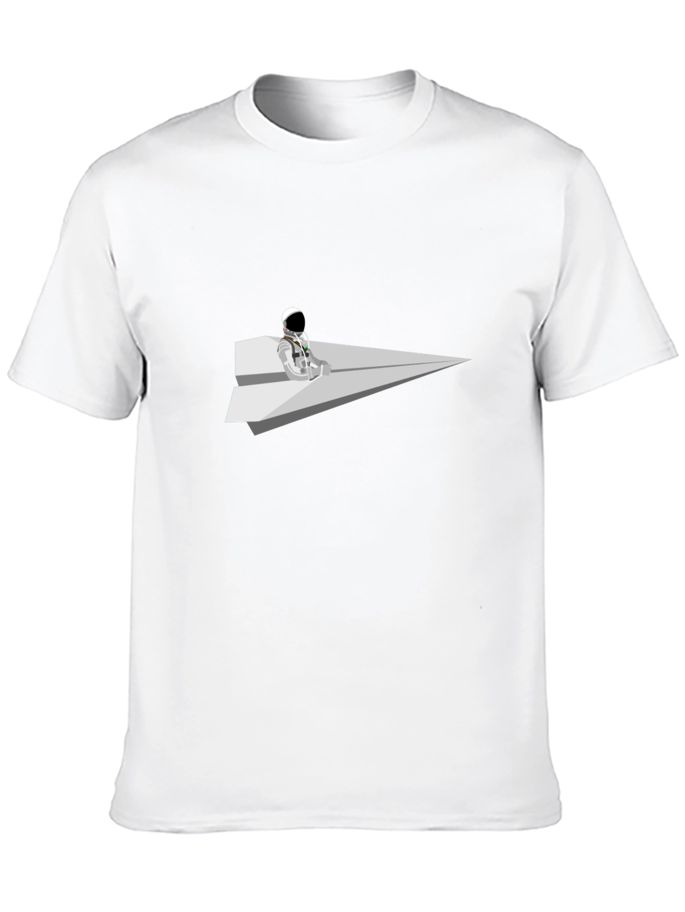 Camiseta Negra Astronauta Avión de Papel